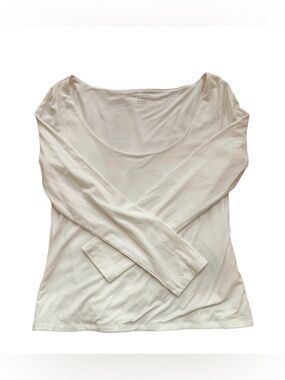 Banana Republic Women’s Soft Stretch Long Sleeve Tee White Size Large